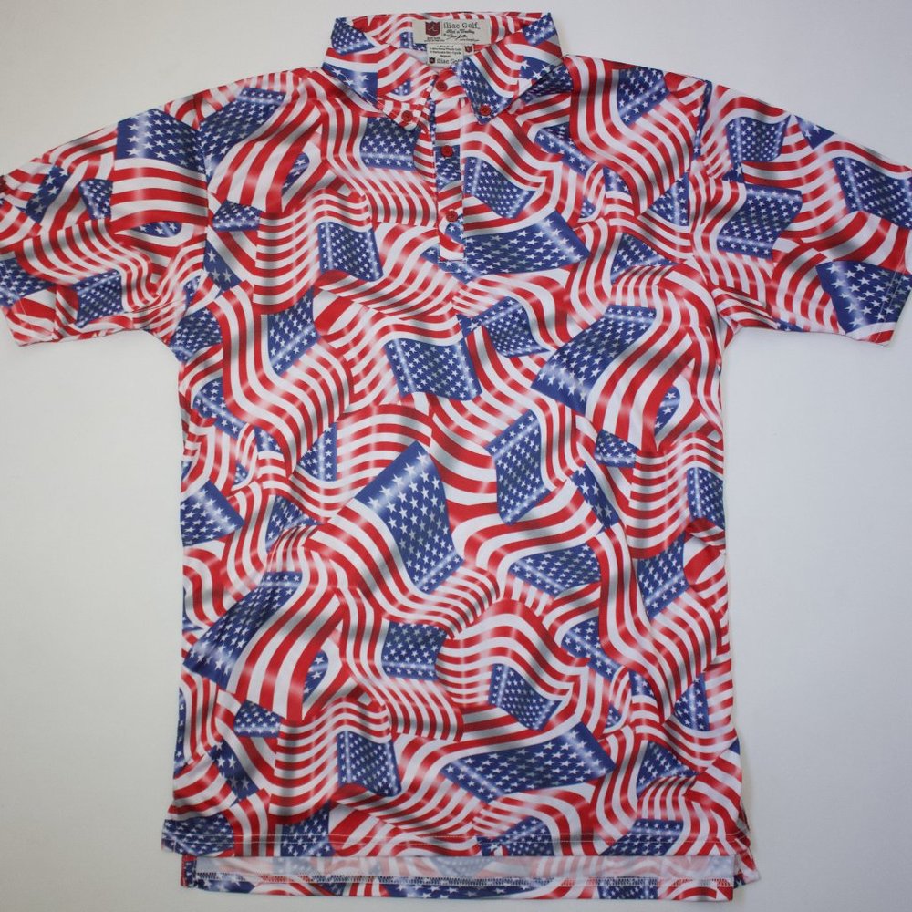 ILIAC GOLF Men's Large Polo MERICA USA Made New